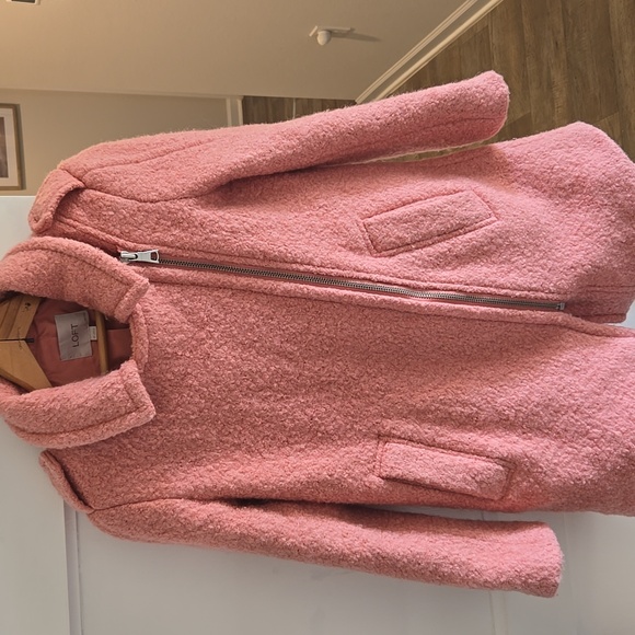 LOFT Women's Pink Teddy Jacket - Picture 1 of 16